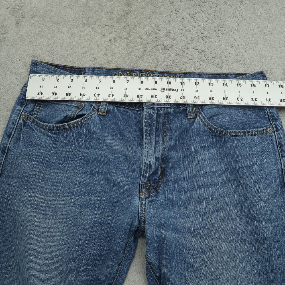 American Eagle Jeans Mens Size 33x34 Blue Original Straight 100% Cotton Denim - Picture 13 of 16